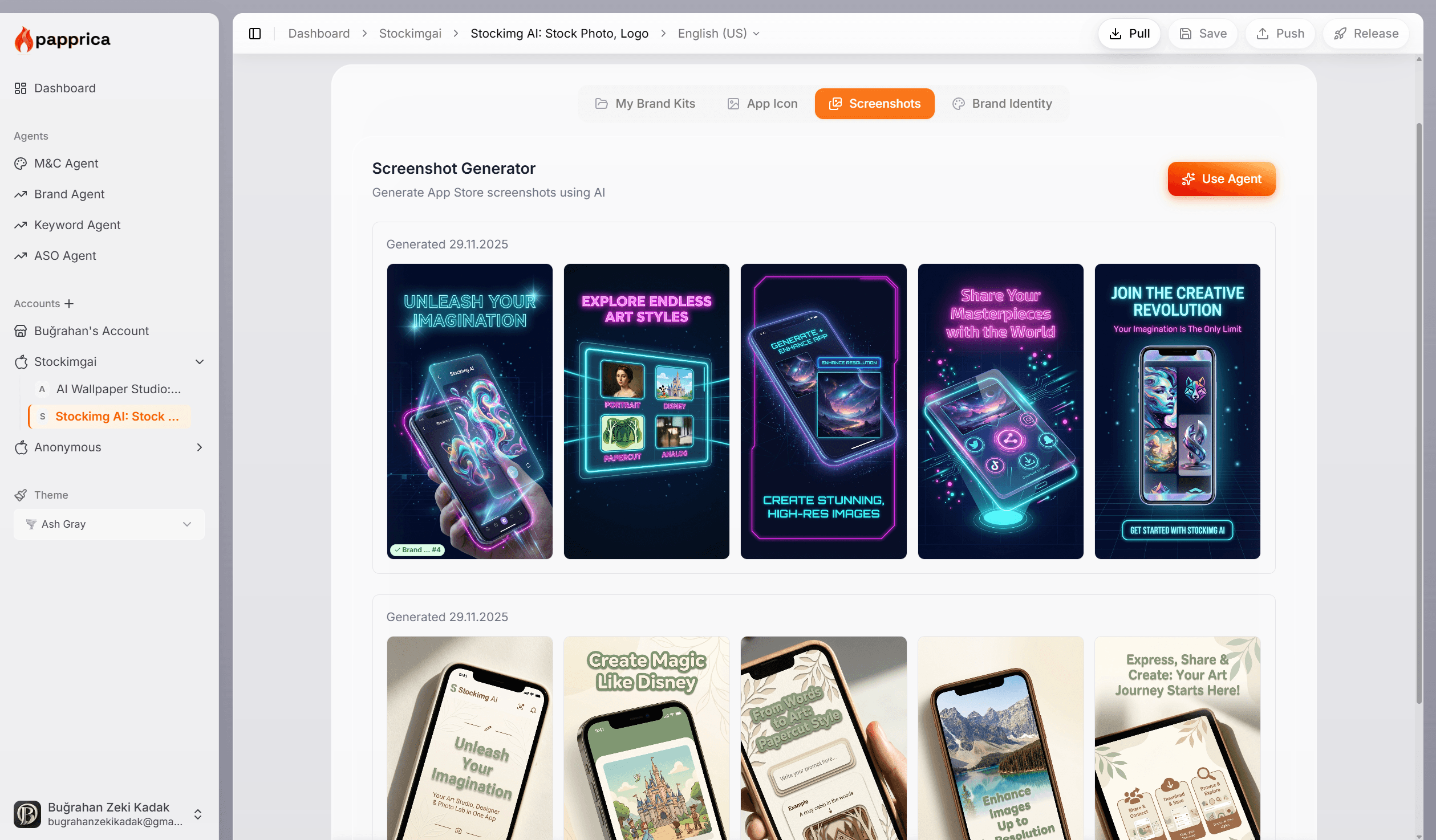 Papprica Dashboard - AI-Powered App Growth Platform